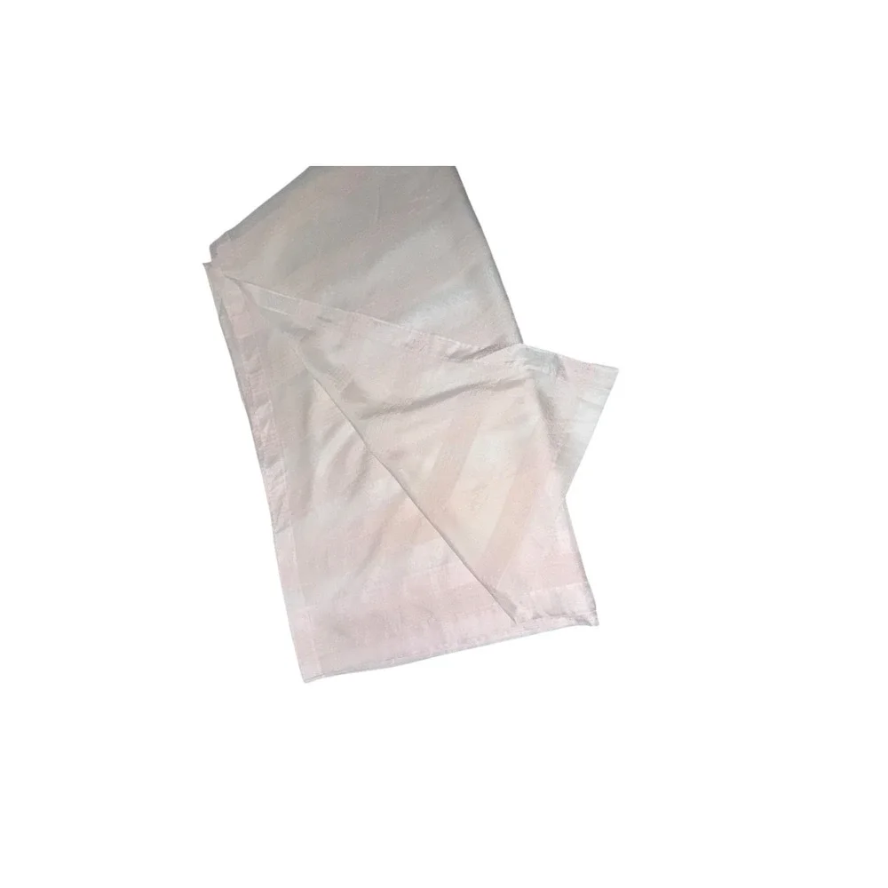 Pair of Vintage Pink Sheer Curtains Drapes 2 Panels Embroidered Stripe 72l x 84w